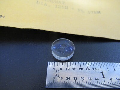 OPTISCHE EDMUNDS WISSENSCHAFTLICHE ACHROMAT-LINSE 12 mm DURCHMESSER 17 mm FL-OPTIK WIE PIC &amp; A7-A-47