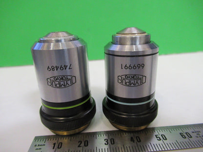 LOT OBJECTIVE OLYMPUS JAPAN 40X 100X MICROSCOPE PART AS PICTURED T4-B-27