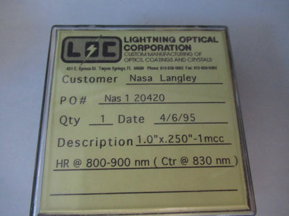ex Nasa Optical One Lens 800-900 nm Laser Optics
