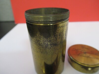 Antique Brass Henry Crouch London Empty Objective Canister