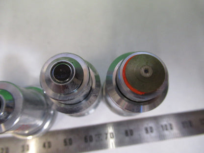 UNITRON JAPAN LOT OBJECTIVES  4 PIECES MICROSCOPE PART AS PICTURED U8-A-35