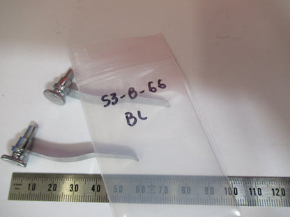 BAUSCH LOMB PAIR CLIPS STAGE MICROSCOPE PART AS PICTURED  S3-B-66