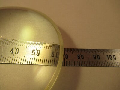 LARGE MIL SPEC OPTICAL YELLOWISH GLASS BI CONVEX OPTICS AS PICTURED &9-FT-37