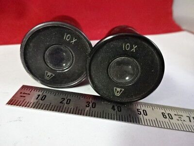 PAIR EYEPIECES OCULAR 10X VICKERS ENGLAND UK OPTICS MICROSCOPE PART #5-A-40