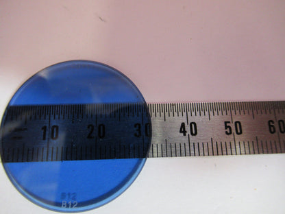 OPTICAL GLASS ZEISS BLUE FILTER MICROSCOPE PART OPTICS AS PICTURED Y5-A-53