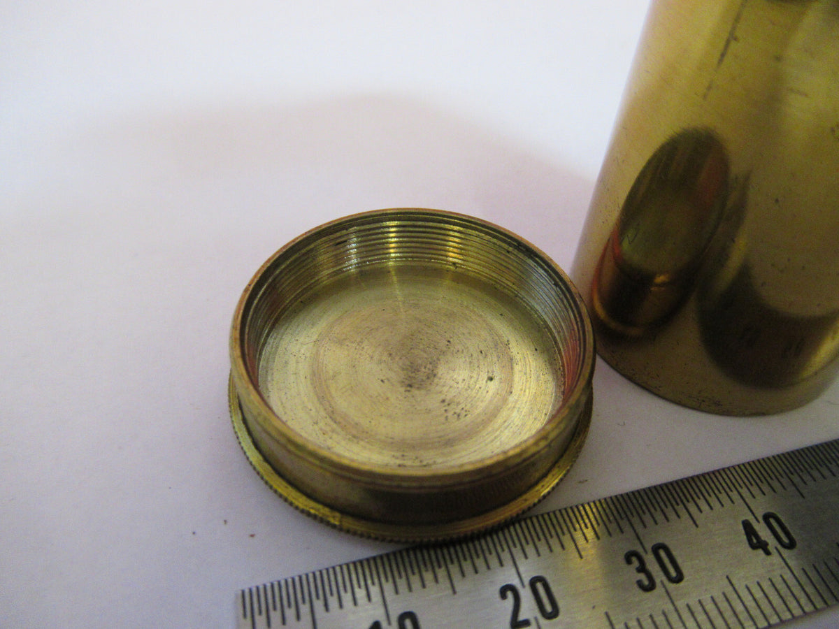 ANTIQUE BRASS EMPTY OBJECTIVE CAN POWELL MICROSCOPE PART AS PICTURED F8-A-04
