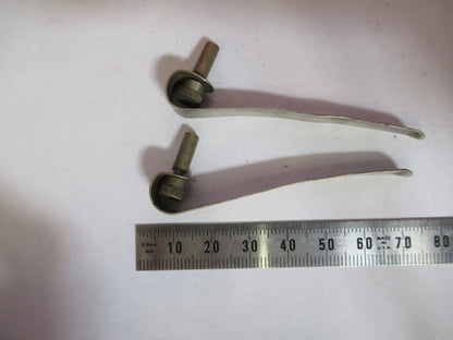 ANTIQUE STANLEY PAIR CLIPS STAGE MICROSCOPE AS PICTURED &F8-A-60