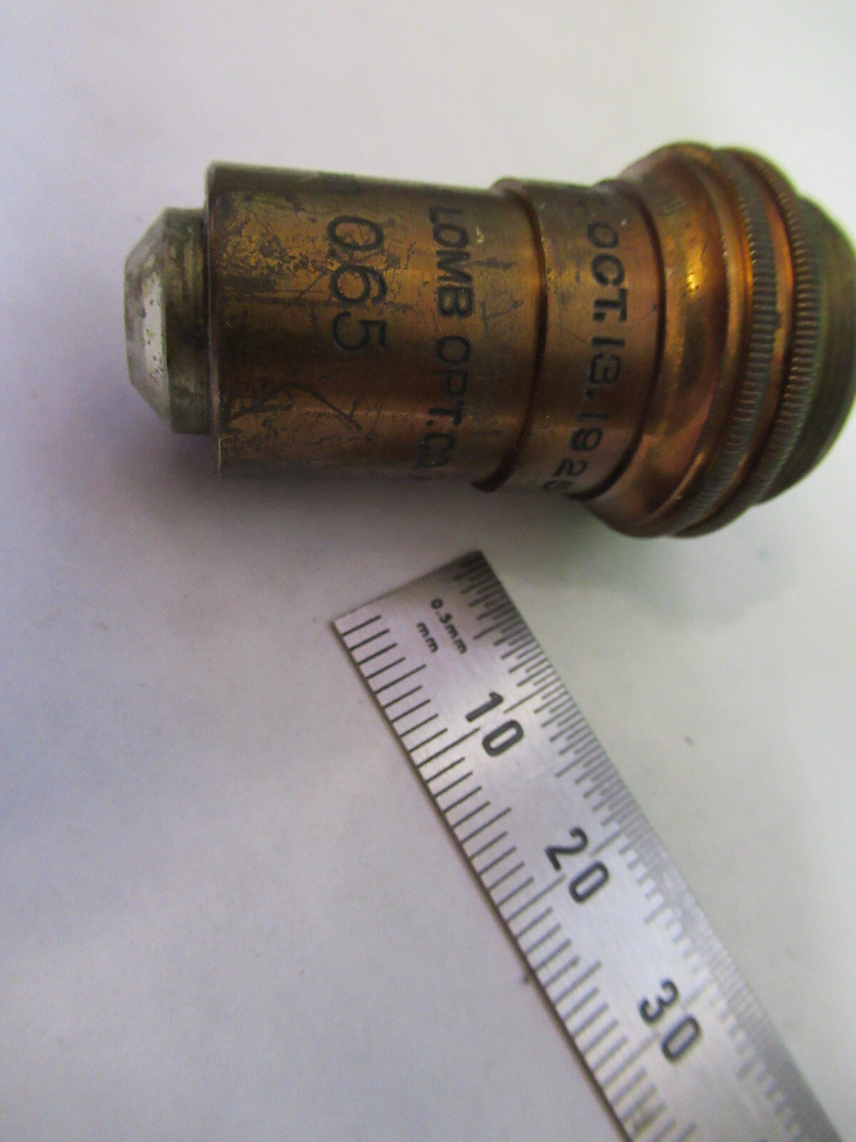 ANTIQUE BAUSCH LOMB BRASS OBJECTIVE 43X MICROSCOPE PART AS PICTURED S7-A-30