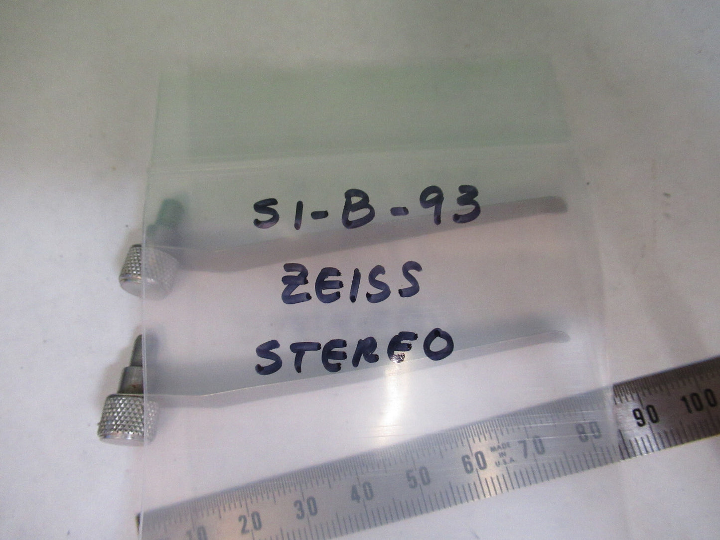 PAIR CLIPS STAGE CARL ZEISS GERMANY STEREO MICROSCOPE PART AS PICTURED S1-B-93