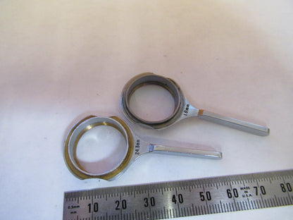 LOT 2 EA OBJECTIVE HANDLES BAUSCH LOMB POL MICROSCOPE PART AS PICTURED &F9-A-55