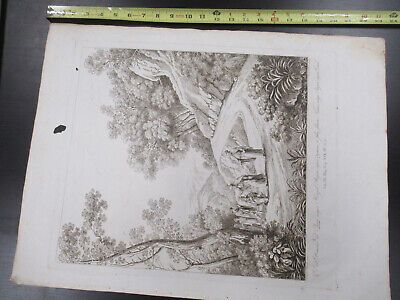 ANTIQUE ETCHING ITALIA ROME CIRCA 1810 GASPARD DUGHET PIETRO PARBONI AS PIC iii