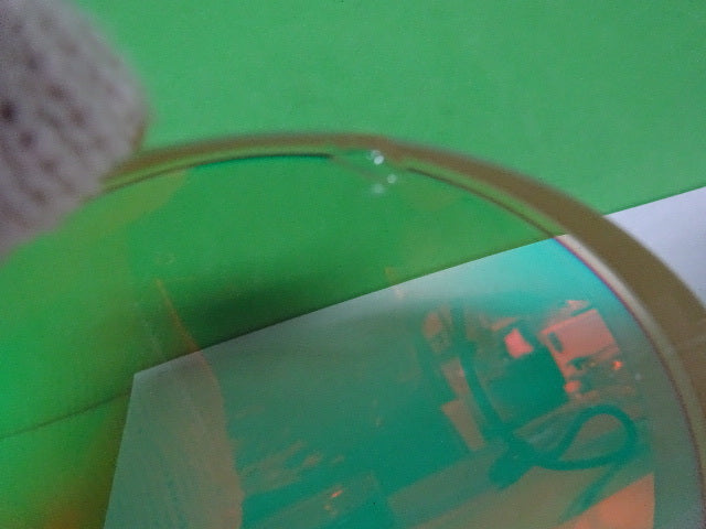 OPTICAL ZERODUR DICHROIC MIRROR [chip on back] LASER OPTICS AS IS #58-C-06