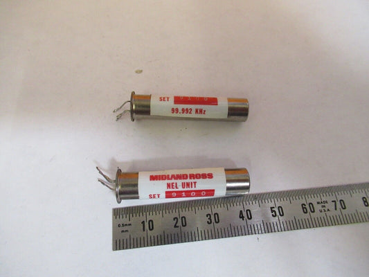 PAIR RARE QUARTZ CRYSTAL 99.992 KHz MIDLAND ROSS FREQUENCY AS PICTURED 1-DT-16