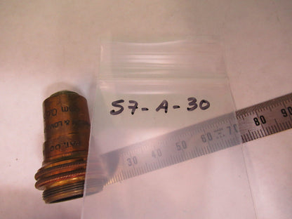 ANTIQUE BAUSCH LOMB BRASS OBJECTIVE 43X MICROSCOPE PART AS PICTURED S7-A-30