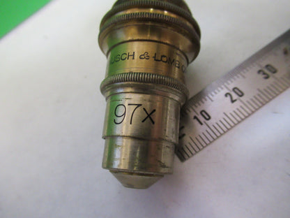 OBJECTIVE ANTIQUE BAUSCH LOMB 97X OPTICS MICROSCOPE PART AS PICTURED X2-A-96
