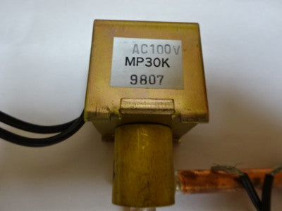 ELECTRIC SOLENOID MP30K AC100V VALVE COPPER TUBBING CONTROL FLOW AS IS &Z7-D-23