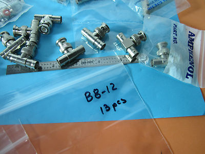 LOT 13 PCS BNC RF MICROWAVE CONNECTORS T BNC AS IS  BIN#B8-12