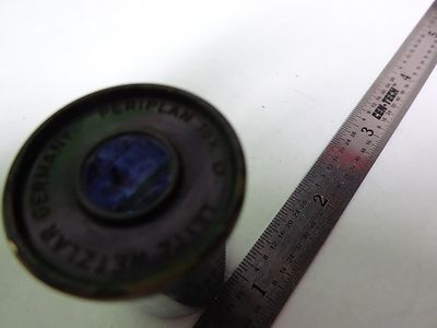 MICROSCOPE LEITZ GERMANY EYEPIECE OCULAR YELLOW FILTER 10X OPTICS AS IS #2B-E-21