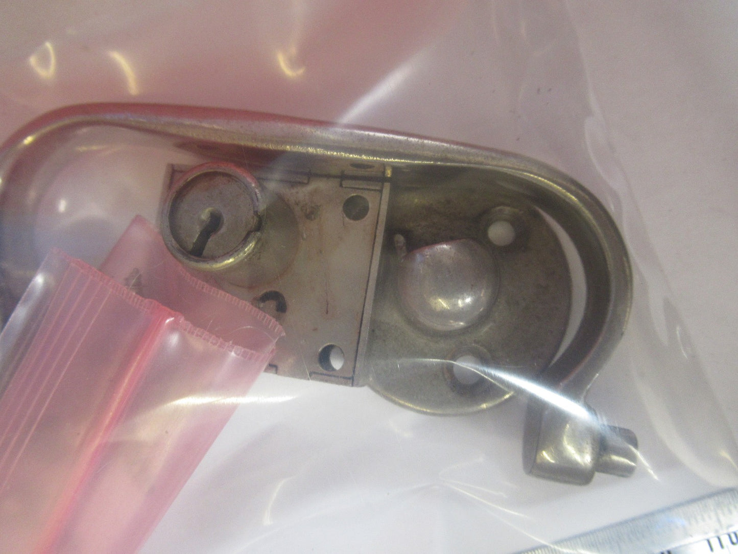 ANTIQUE SPENCER SET HANDLE + LOCK NO KEY MICROSCOPE PART AS PICTURED V7-A-19