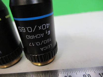 LEICA LOT 40X 10X 4X MICROSCOPE PART OBJECTIVE AS PICTURED X9-B-67