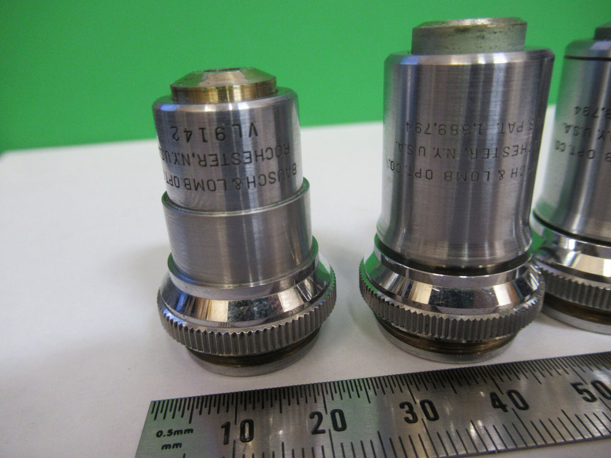LOT OBJECTIVES LENSES BAUSCH LOMB MICROSCOPE PART AS PICTURED &S9-B-53