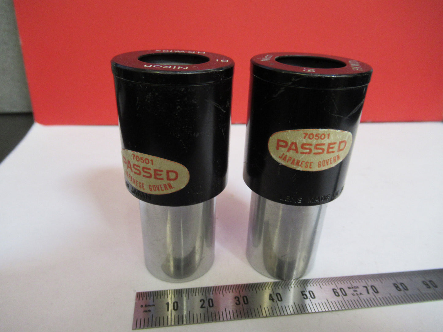 NIKON JAPAN EYEPIECE PAIR HKW 10X MICROSCOPE PART OPTICS S3-B-13