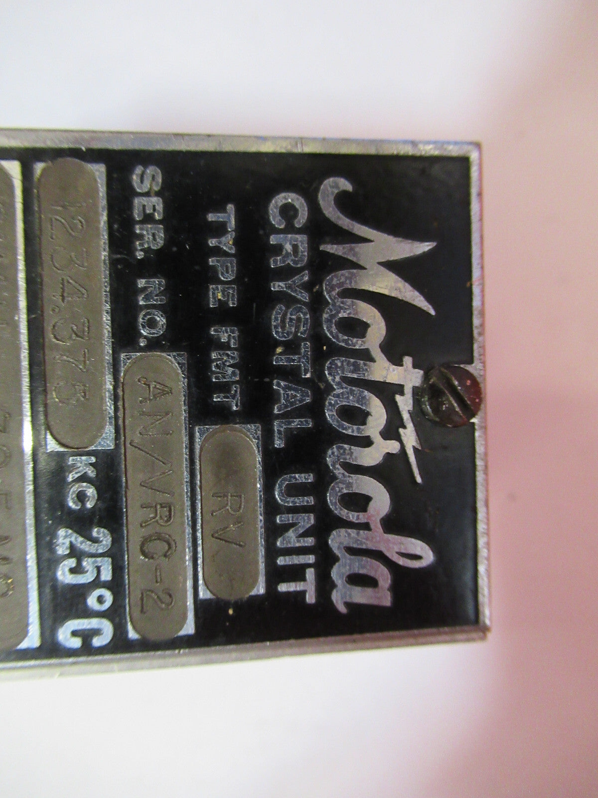 Motorola Galvin Fmt Quartz Crystal Antique
