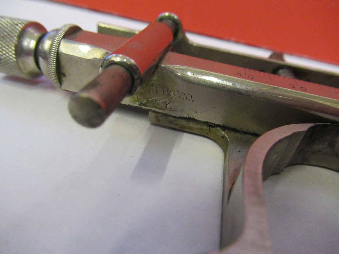 Antique Very Rare Spencer Lens Co. Xy Stage Clip Microscope Part