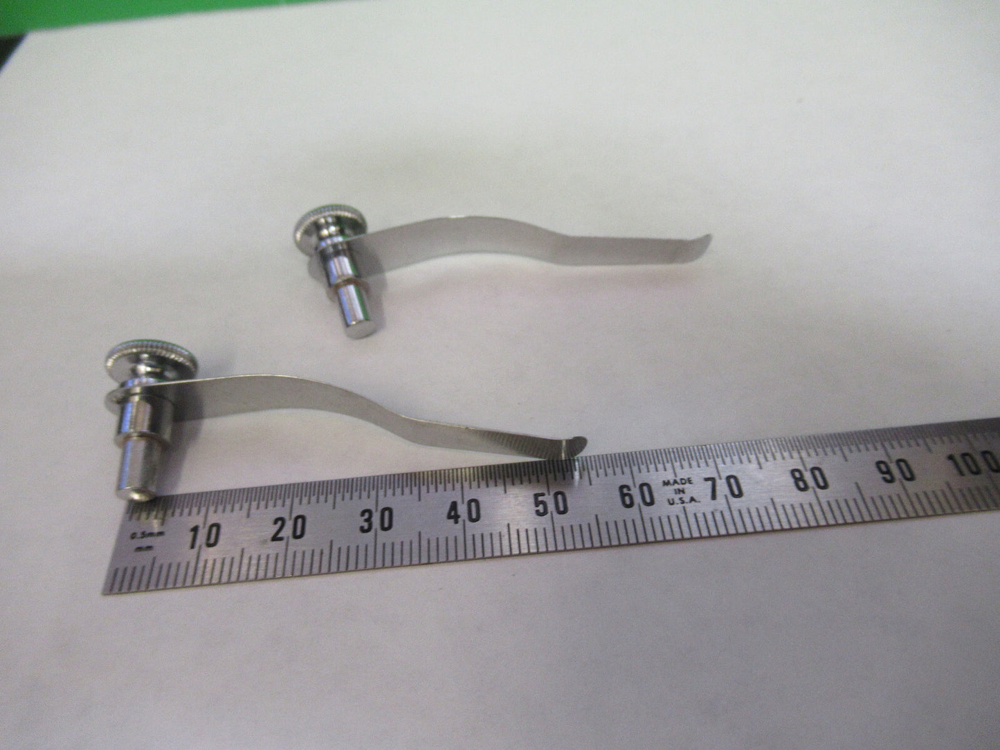 SPENCER AO USA PAIR CLIPS STAGE MICROSCOPE PART AS PICTURED X9-B-04
