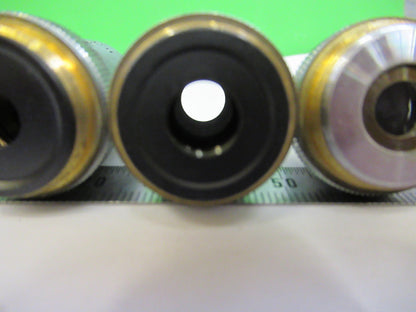 LOT UNITRON OBJECTIVES 4X 10X 40X OPTICS MICROSCOPE PART AS PICTURED  V3-A-58