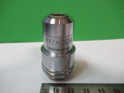 LEITZ WETZLAR H32X QUARTZ GLASS OBJECTIVE MICROSCOPE PART AS PICTURED &R2-A-05