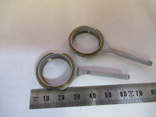 Lot 2 Ea Objective Handles Bausch & Lomb Pol Microscope Part