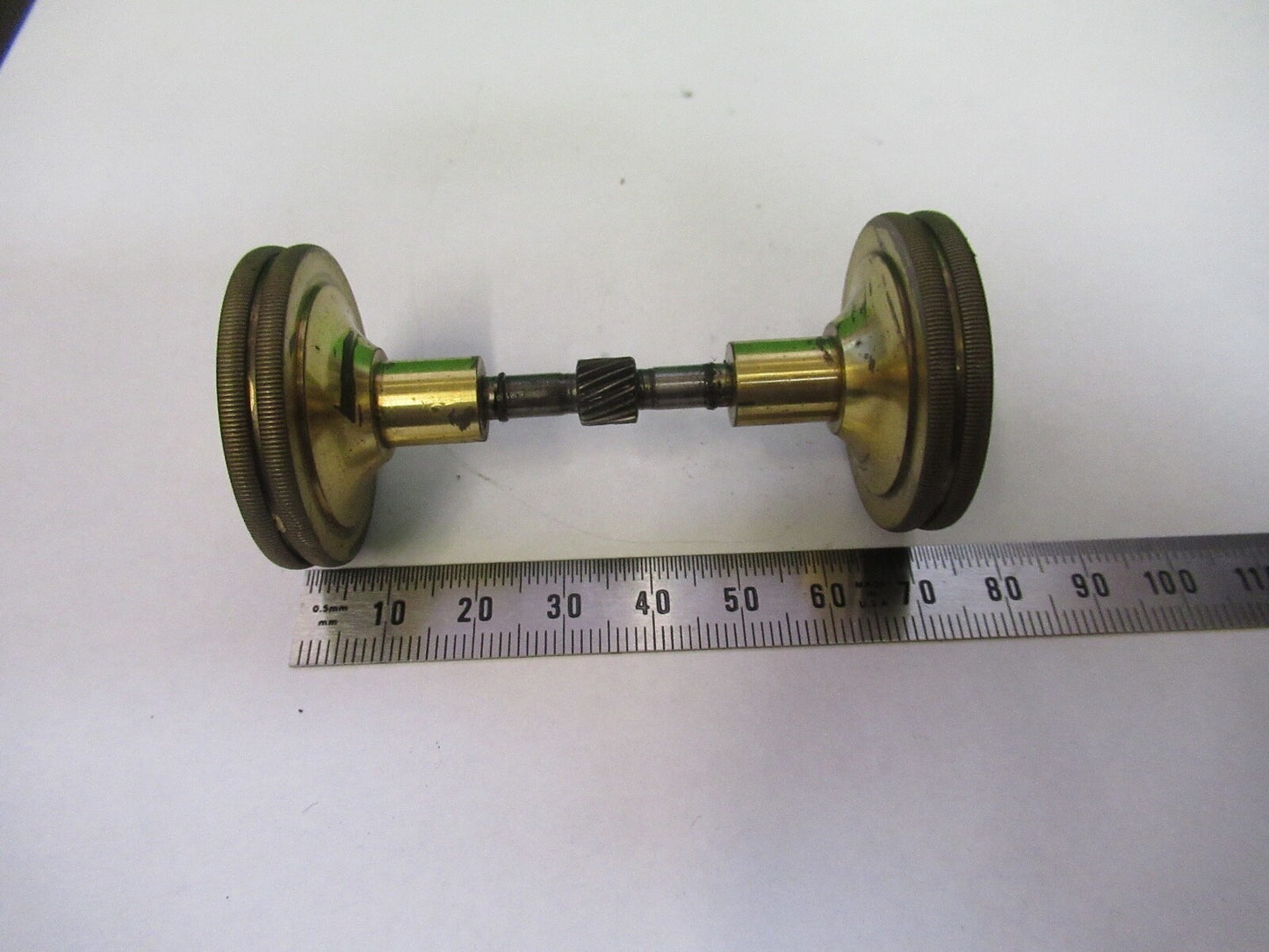 ANTIQUE BAUSCH LOMB BRASS SET OF KNOBS FRAME MICROSCOPE PART AS PICTURED G5-A-49