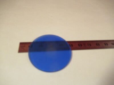 OPTICAL GLASS BLUE FILTER DIFFUSER MICROSCOPE PART OPTICS AS PICTURED #12-A-30