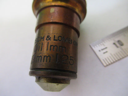 ANTIQUE BAUSCH LOMB BRASS OBJECTIVE 1.9mm MICROSCOPE PART AS PICTURED S7-A-31
