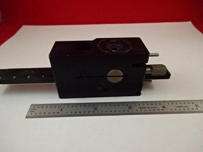 MICROSCOPE PART FILTER SLIDE IRIS DIAPHRAGM LEITZ GERMANY OPTICS AS IS #X9-A-55B