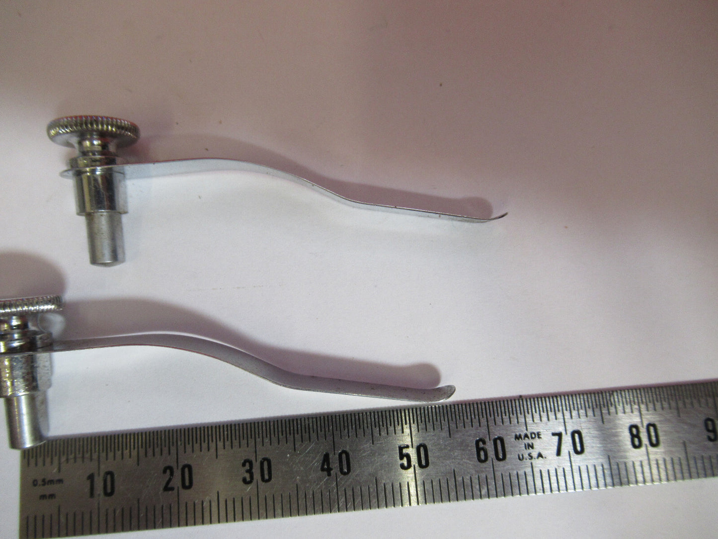 BAUSCH LOMB PAIR CLIPS STAGE MICROSCOPE PART AS PICTURED  S3-B-66