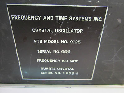 SPACE GRADE QUARTZ OSCILLATOR FTS 5 MHz FREQUENCY STANDARD VERY RARE BIN#8Z