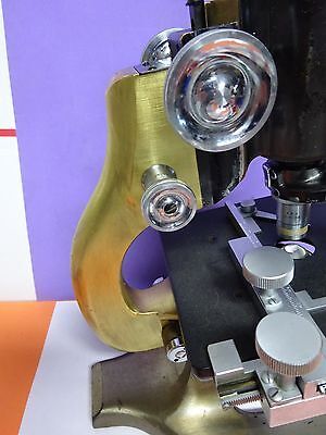 BRASS MICROSCOPE SPENCER ANTIQUE AMERICAN OPTICS &IL-2-20