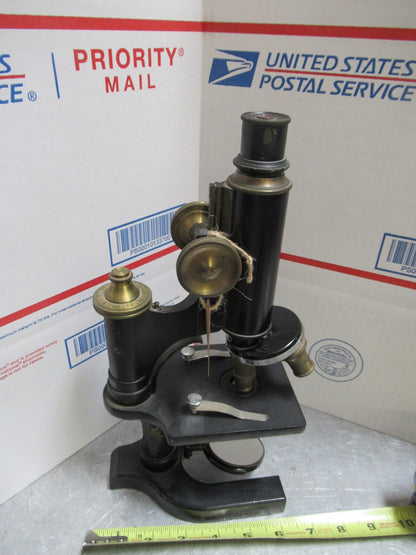 FOR PARTS OR REPAIR ANTIQUE SPENCER MICROSCOPE BAUSCH OBJECTIVES circa 1890 LOB