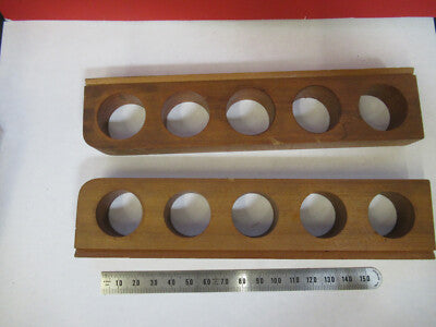 Antique Bausch & Lomb Wood Holders for cabinet Microscope Part