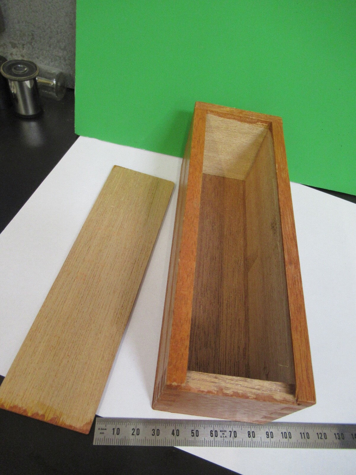 TIYODA TOKIO JAPAN ACCESSORIES WOOD EMPTY BOX MICROSCOPE PART F8-B-13