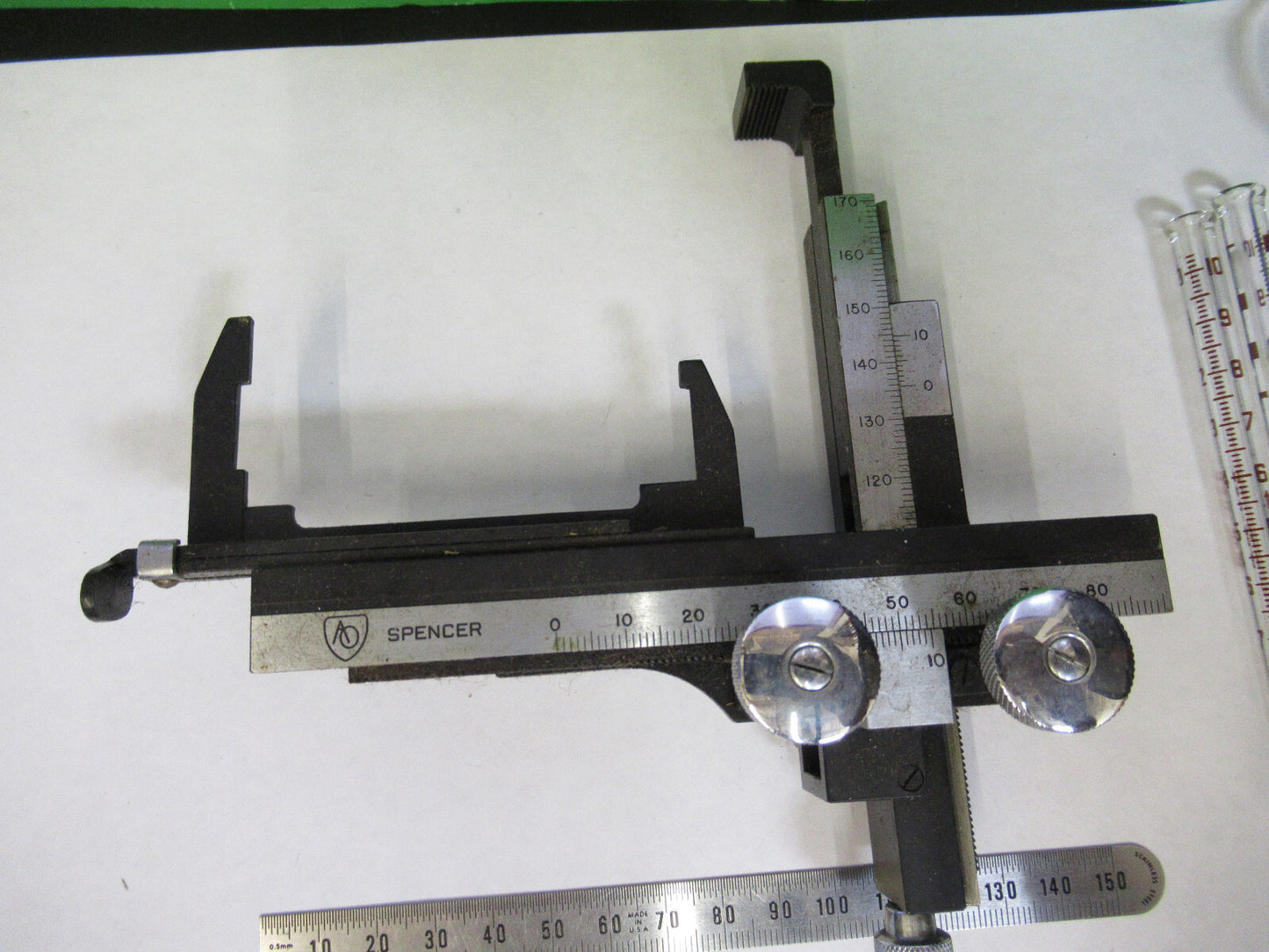 Antique American Optical Co. Spencer Lens Co. Xy Clips Assembly Stage Microscope Part