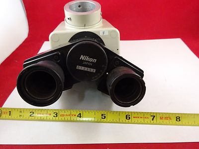MICROSCOPE PART NIKON JAPAN TRINOCULAR HEAD OPTICS AS IS BIN#73-15