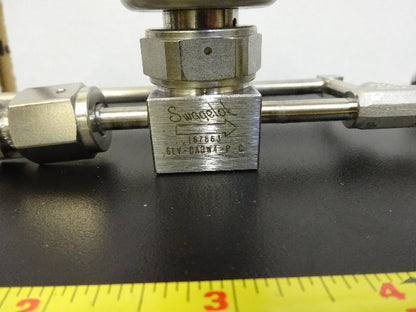 FOR PARTS SWAGELOK ASSEMBLY VALVE marked bad FITTINGS OK SOLD AS IS #TB-3