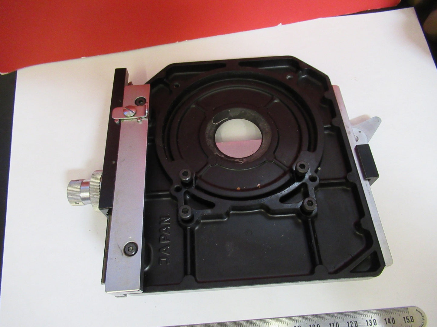OLYMPUS JAPAN  XY STAGE TABLE MICROSCOPE PART AS PICTURED T5-A-10
