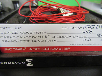 Endevco Meggitt Picomin Model 22 + Cable Accelerometer
