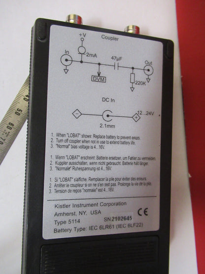KISTLER SWISS 5114 ICP POWER SUPPLY for ACCELEROMETER TESTING AS PIC S4-B-58