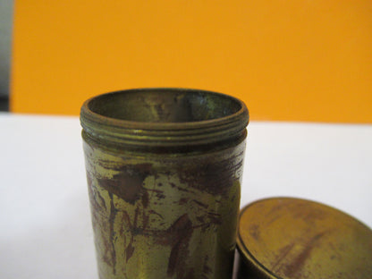 EMPTY BAUSCH LOMB BRASS OBJECTIVE CANISTER MICROSCOPE PART AS PICTURED Y1-A-38