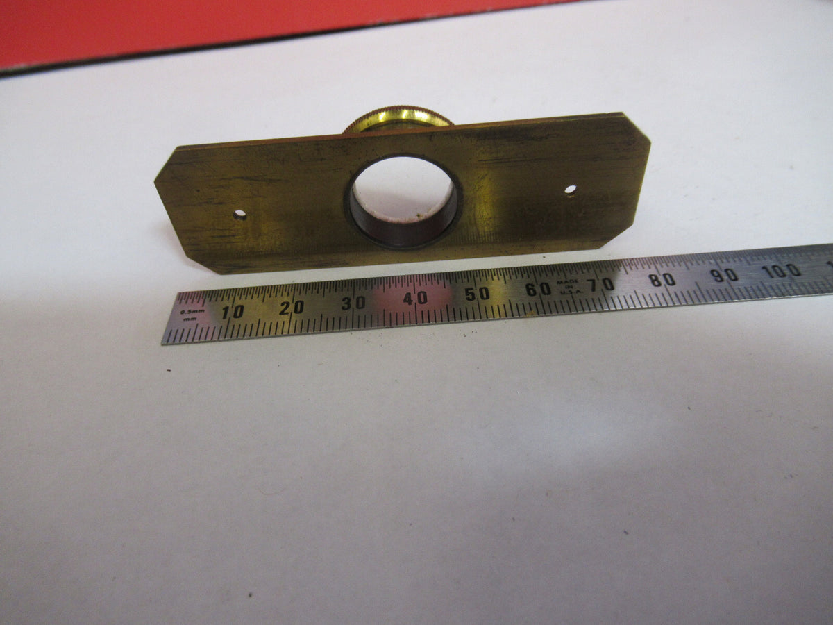 ANTIQUE BRASS COMPRESSORIUM STAGE LONDON MICROSCOPE PART AS PICTURED F8-A-44